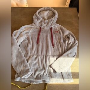 The North Face Light Gray Pullover with maroon Details